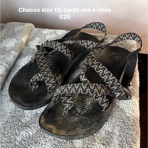 Chaco Black and White Patterned Sport Sandals